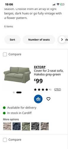 Ekthorp two seater - sofa, covers